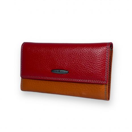 Жіночий гаманець Kochi шкіряний 5 відділів для купюр 6 осередків для карт розмір: 18*10*3 см червоний