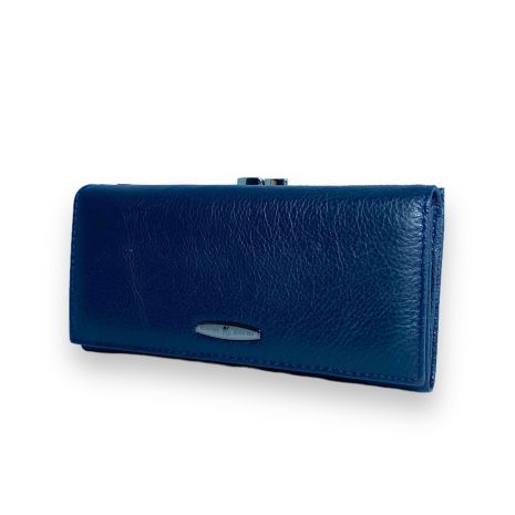 Жіночий гаманець Kochi натуральна шкіра 3 відділи для купюр 9 для карт розмір: 19*10*4 см синій