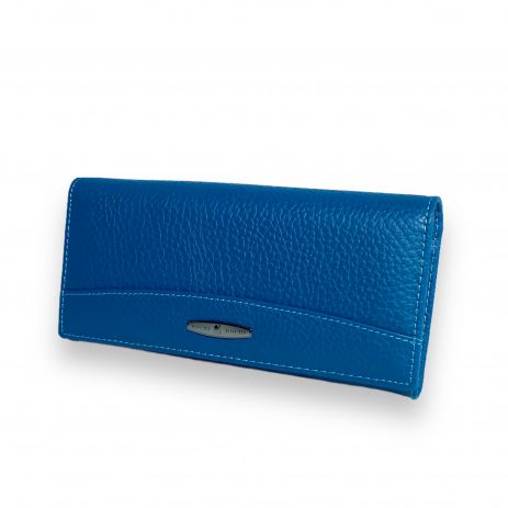 Жіночий гаманець Kochi натуральна шкіра 4 відділи 8 для карток розмір: 19*10*3.5 см світло-синій