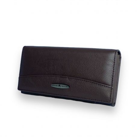 Жіночий гаманець Kochi натуральна шкіра 4 відділи 2 на блискавці розмір: 18*10*3 см коричневий
