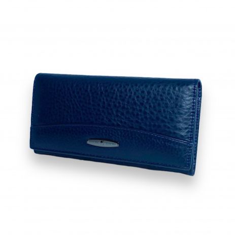 Жіночий гаманець Kochi натуральна шкіра 4 відділи 2 на блискавці розмір: 18*10*3 см синій