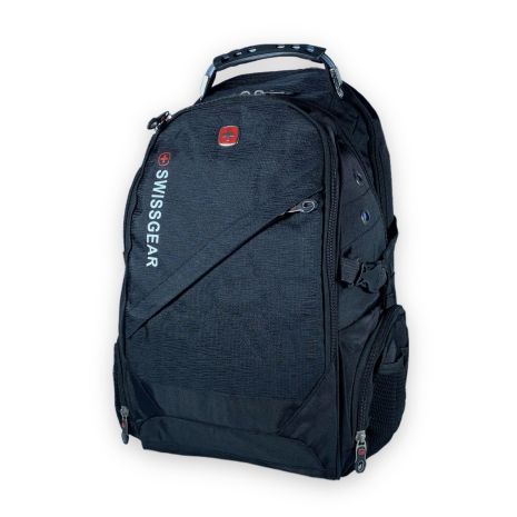 Міський рюкзак з чохлом від дощу 30 л, три відділення, USB розʼєм, розмір: 50*30*20 см, чорний