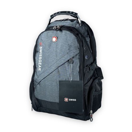 Міський рюкзак з чохлом від дощу 30 л, три відділення, USB розʼєм, розмір: 50*30*20 см, сірий