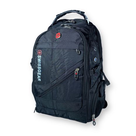 Міський рюкзак з чохлом від дощу 30 л, три відділення, USB розʼєм, розмір: 45*30*20 см, чорний