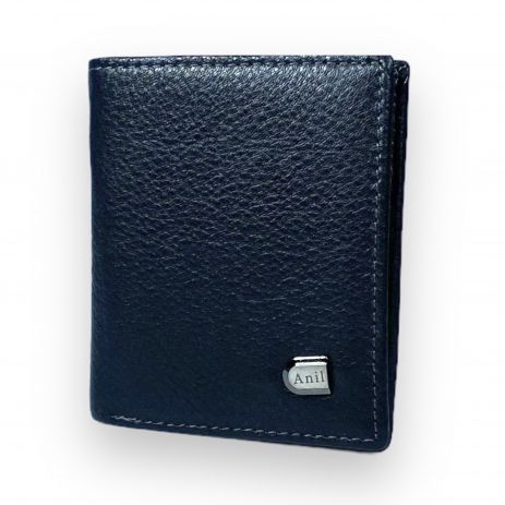 Чоловічий гаманець Anil шкіряний із затискачем 1 відділ 8 осередків для карток розмір: 10*9*2 см чорний