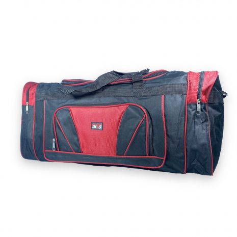 Дорожня сумка mTs велика 100 л одне відділення бокові кишені ремінь розмір 80*35*35 см чорно-червона
