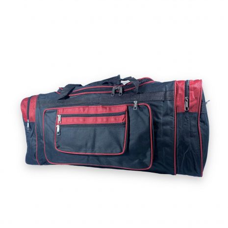 Дорожня сумка велика 100 л mTs одне відділення бокові кишені ремінь розмір 80*35*35 см чорно-червона