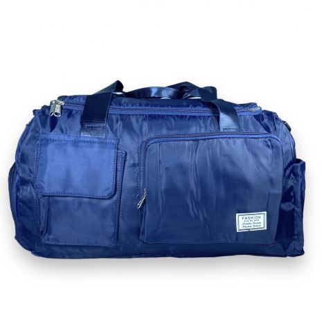 Спортивна сумка з кишенею для взуття Fashion одне відділення додаткові кишені розмір: 50*30*30 см см синя