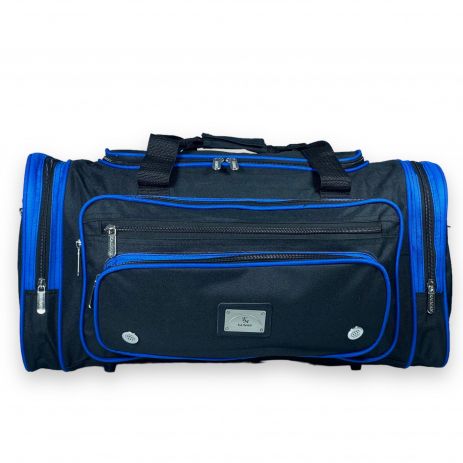 Дорожня сумка Kaiman одне відділення дві бокових кишені фронтальні кишені розмір: 55*30*25см чорно-синя