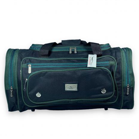 Дорожня сумка Kaiman одне відділення дві бокових кишені фронтальні кишені розмір: 55*30*25см чорно-зелена