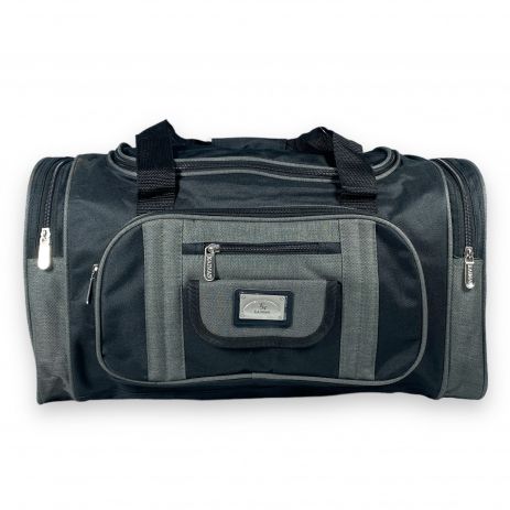 Дорожня сумка Kaiman одне відділення дві бокових кишені три фронтальні кишені розмір: 50*30*25см чорна-хакі