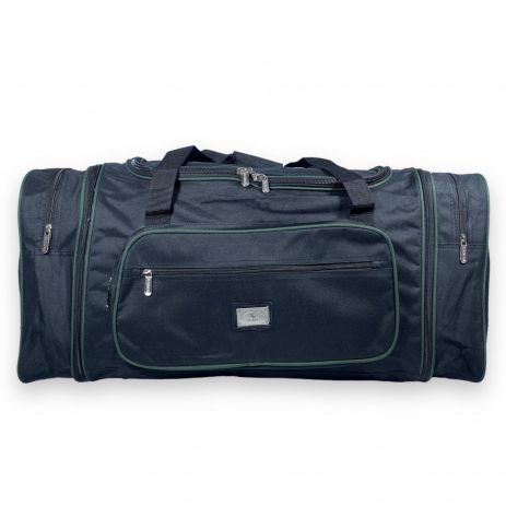 Дорожня сумка Kaiman з розширенням одне відділення бокові кишені фронтальні кишені розмір: 70(80)*35*30см чорно-зелена