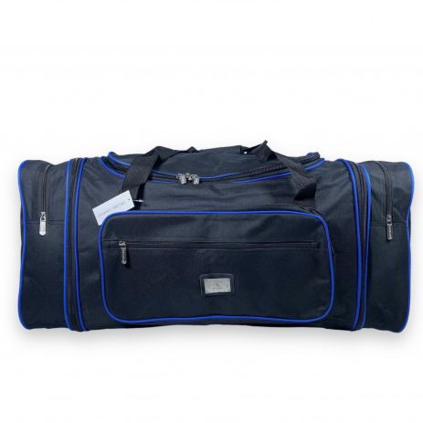 Дорожня сумка Kaiman з розширенням одне відділення бокові кишені фронтальні кишені розмір: 70(80)*35*30см чорно-синя