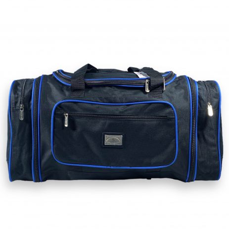 Дорожня сумка Kaiman одне відділення бокові кишені фронтальні кишені розмір: 60(70)*30*30см чорно-синя