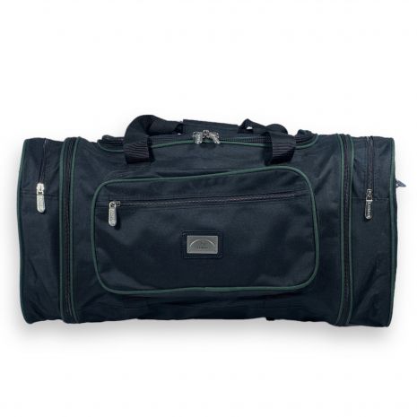 Дорожня сумка Kaiman одне відділення бокові кишені фронтальні кишені розмір: 60(70)*30*30см чорно-зелена