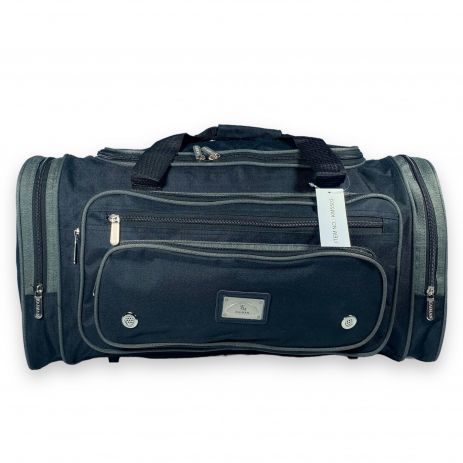Дорожня сумка Kaiman одне відділення дві бокових кишені фронтальні кишені розмір: 55*30*25см чорна-хакі