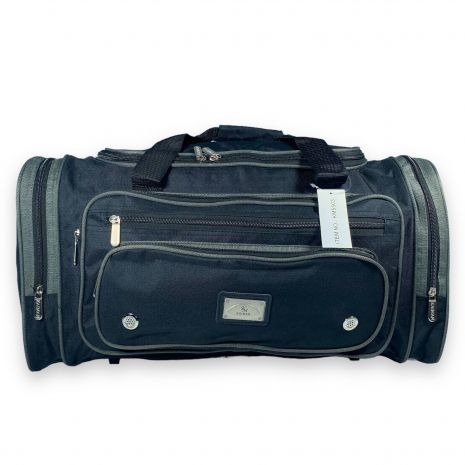 Дорожня сумка Kaiman одне відділення дві бокових кишені фронтальні кишені розмір: 55*30*25см чорна-хакі