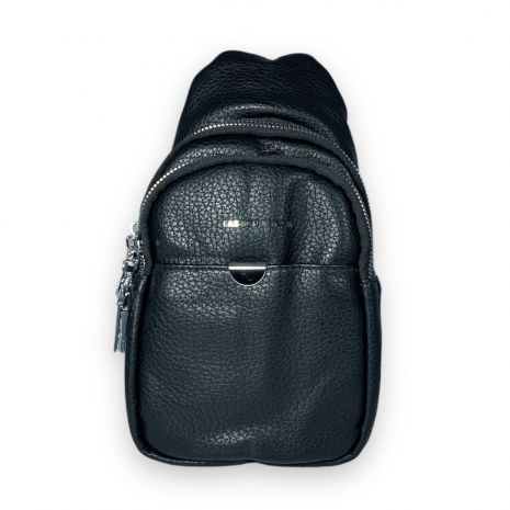 Слінг сумка жіноча через плече Fashion&bags два відділення екошкіра розміри 25*15*7см чорний