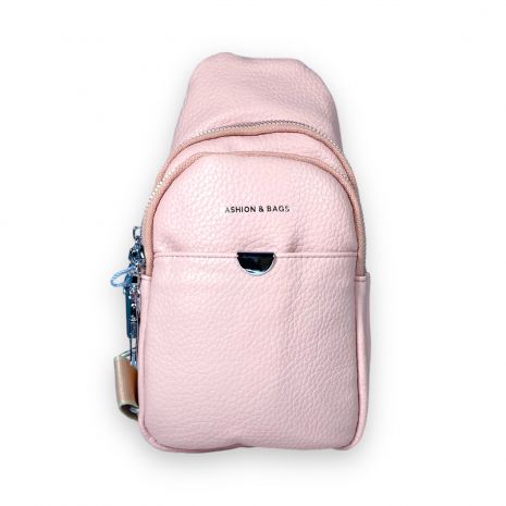 Слінг сумка жіноча через плече Fashion&bags два відділення екошкіра розміри 25*15*7см рожевий