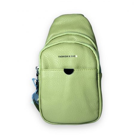 Слінг сумка жіноча через плече Fashion&bags два відділення екошкіра розміри 25*15*7см зелений