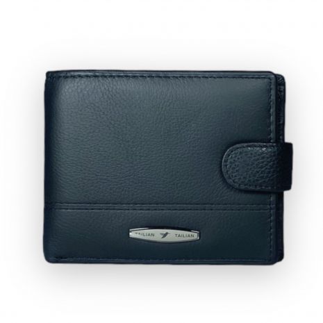 Чоловічий гаманець Tailan коричневий натуральна шкіра два відділи для купюр розмір:12*10*2 см чорний