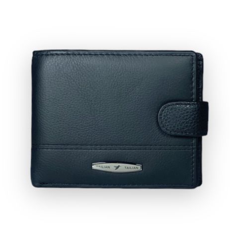 Чоловічий гаманець Tailan коричневий натуральна шкіра два відділи для купюр розмір:12*10*2 см чорний