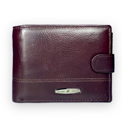 Чоловічий гаманець Tailian шкіра два відділи для купюр одне на блискавці розмір:13,5*10*3 см крімсон