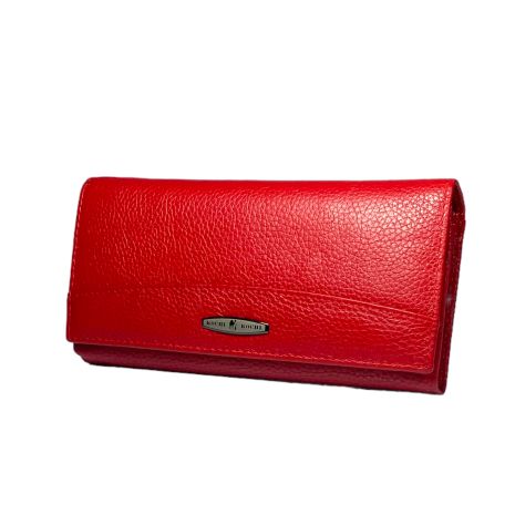 Жіночий гаманець Kochi натуральна шкіра 4 відділи 8 для карток розмір: 19*10*3.5 см червоний