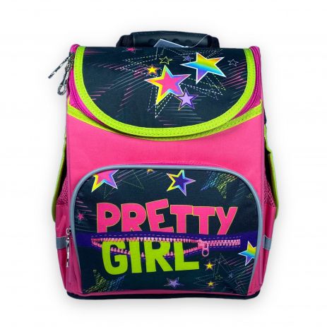 Шкільний рюкзак для дівчинки Space один відділ фронтальна кишеня бічні кишені розмір 33*28*15 рожевий