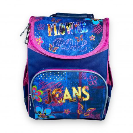 Шкільний рюкзак для дівчинки Space один відділ фронтальна кишеня бічні кишені розмір 33*28*15 синьо-фіолетовий