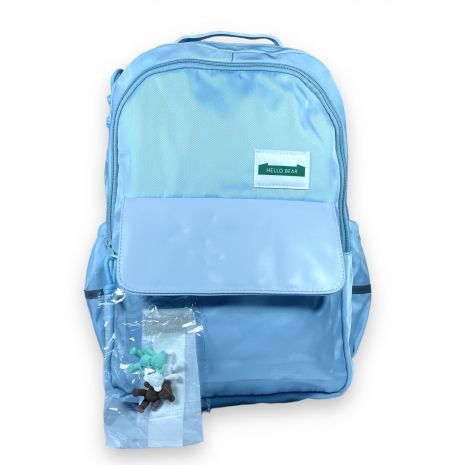 Рюкзак міський Juxianzi 25 л два відділення, фронтальна кишеня, бічні кишені, розмір 45*33*15 см, блакитний