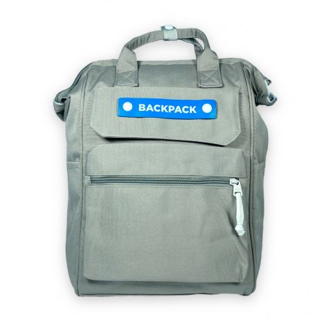 Рюкзак міський Juxianzi 20 л, одне відділення, дві фронтальні кишені, дві ручки, розмір 40*30*16 см, сіро-зелений