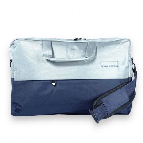 Портфель для ноутбука Aoleisi, одне відділення, фронтальна кишня, ремінь, розмір 40*27*8 см, сіро-синій