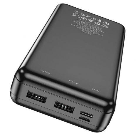 Повербанк Hoco J91A 20000 mAh (2USB 5V/2A | In: Type-C, micro-USB), LED, black