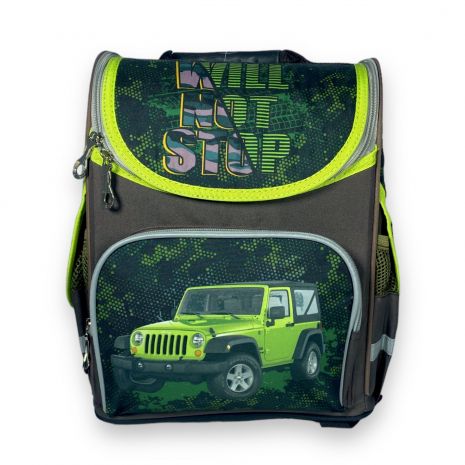 Шкільний рюкзак Space для хлопчика, ​одне відділення, бічні кишені, розмір: 33*28*15 см, з машинкою