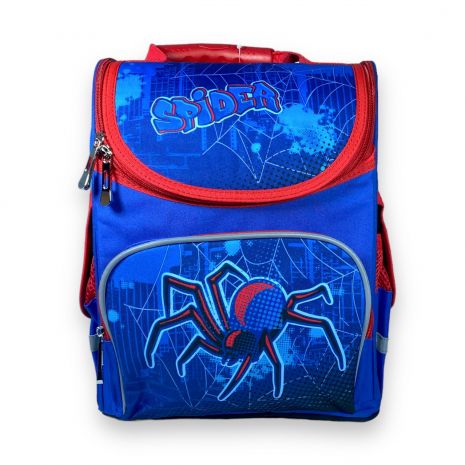 Шкільний рюкзак Space для хлопчика, ​одне відділення, бічні кишені, розмір: 33*28*15 см, з павуком