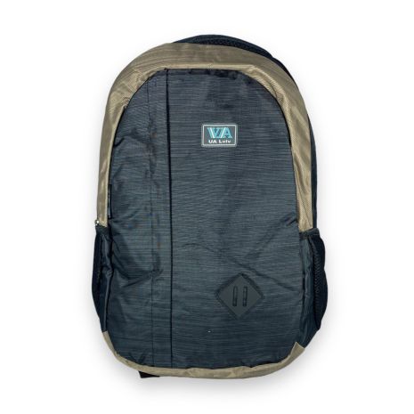 Рюкзак міський VA, 30 л, два відділення, фронтальна кишеня, кишені-сітки, розмір 45*30*20 см, чорний з бежевим