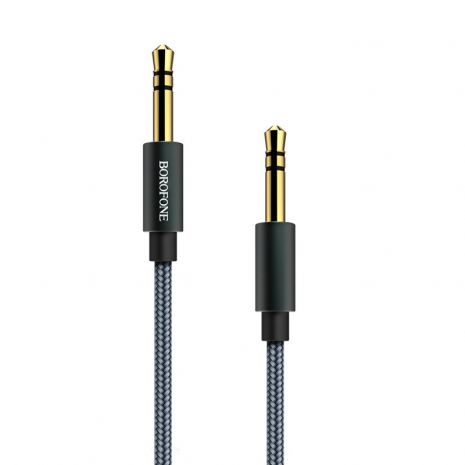 AUX кабель Borofone BL3 Jack 3.5 to Jack 3.5 1m серый