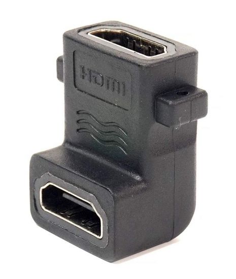 Переходник PowerPlant HDMI AF - HDMI AF, панельный угловой