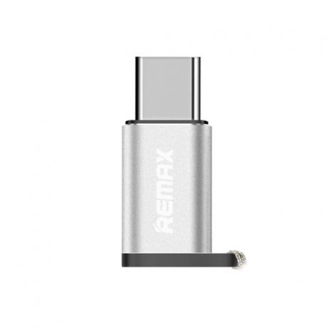 Адаптер переходник Remax RA-USB1 Type-C to MicroUSB (F) серебристый