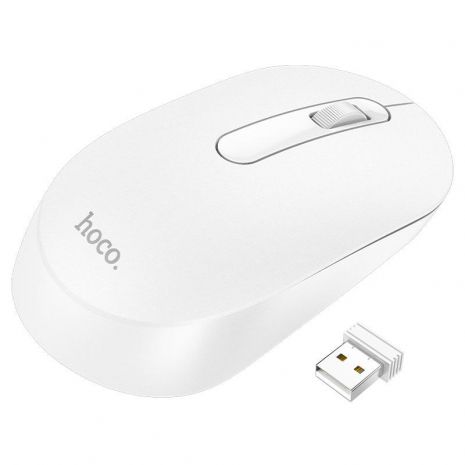 Беспроводная Мышь Hoco GM14 Wireless 2.4G +Bluetooth 5.0, 3 кнопки +выбор DPI Белый