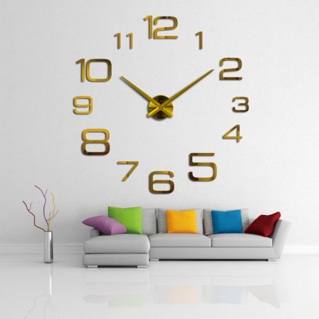 3D годинник 100 см Timelike™ настінні великі Арабські3-G золотисті