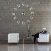 3D часы 100 см Timelike™ настенные большие Римские-G серебристые