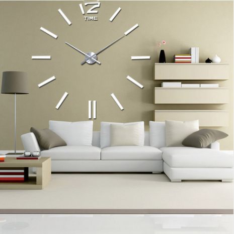 3D часы 100 см Timelike™ настенные большие Палочки-W белые