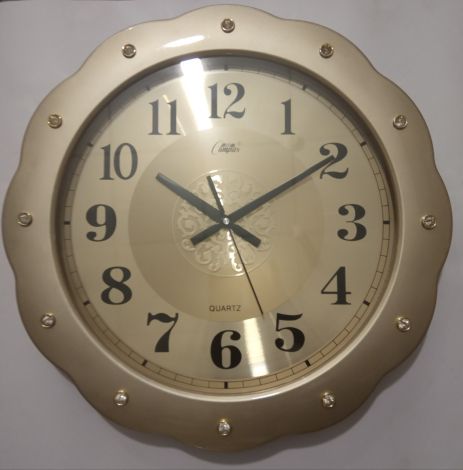 Настінний годинник (48 см) великий золотистий Круглий Time