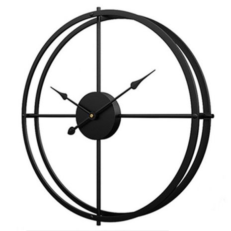 Часы настенные Ti-Time (50 cм) в стиле лофт Loft2-B-500 металлические черные
