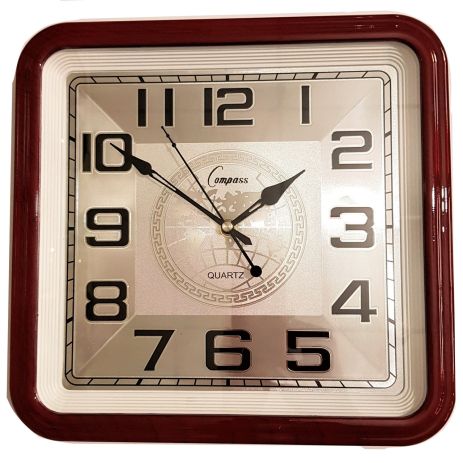 Настінний годинник Класика-59 Срібло Квадратний (32 cм) Time