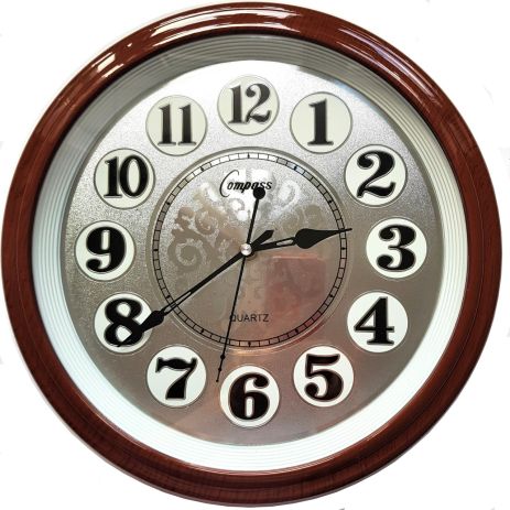 Настінний годинник Класика-58 Срібло Круглі (32 см) Time
