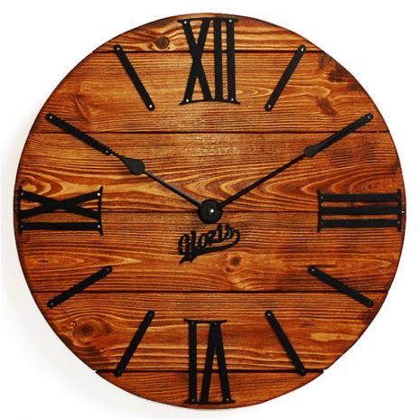 Настенные Часы Лофт Деревянные Glozis Nevada Rust (40 см) [Дерево, Металл]