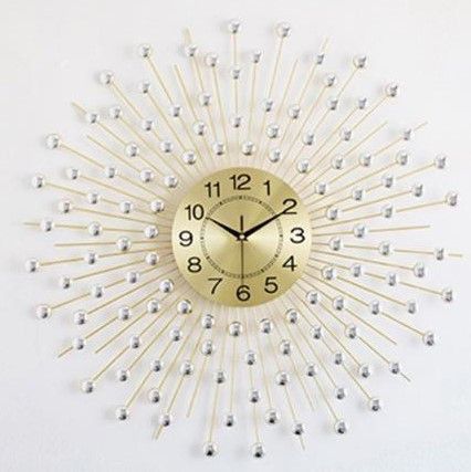 Настенные часы (75 см) бесшумные красивые в спальню зал "Солнце-G-750"